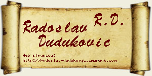 Radoslav Duduković vizit kartica